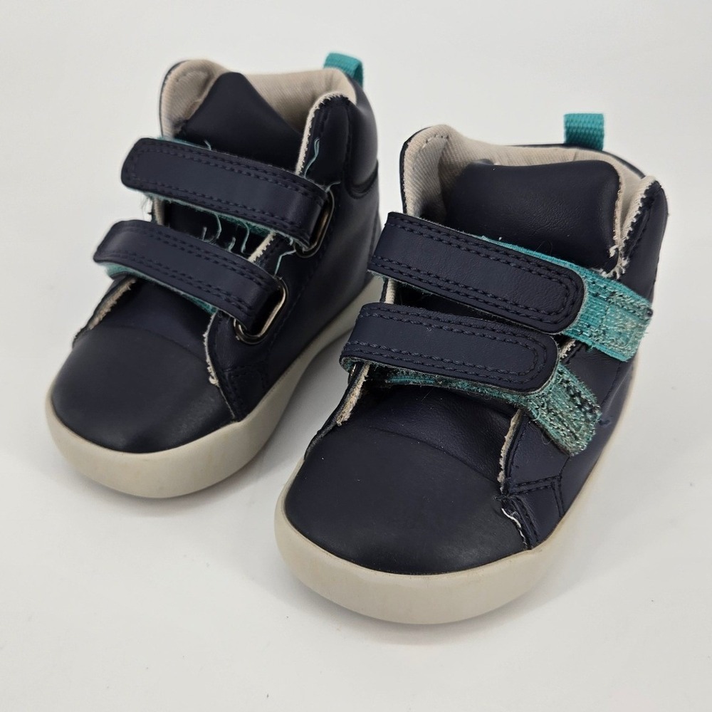 Ten Little Everyday High Top Navy Blue Leather Toddler Sneakers Shoes Size 4.5
